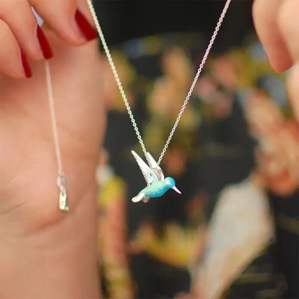 hummingbird chain and pendant gift for girls and lovers stainless steel